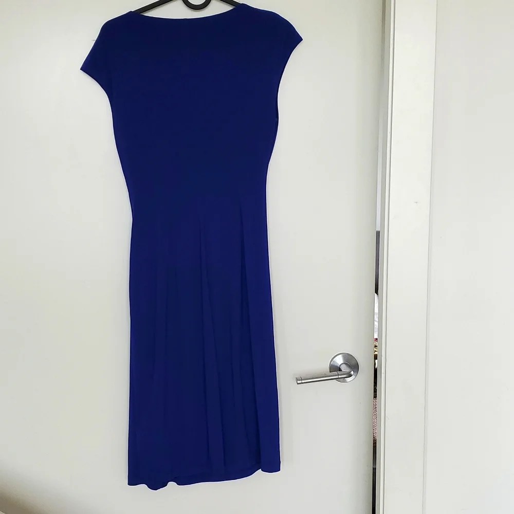 Ralph Lauren - Blue Dress with Ruching Detail - Size US 4 - Picture 4 of 5